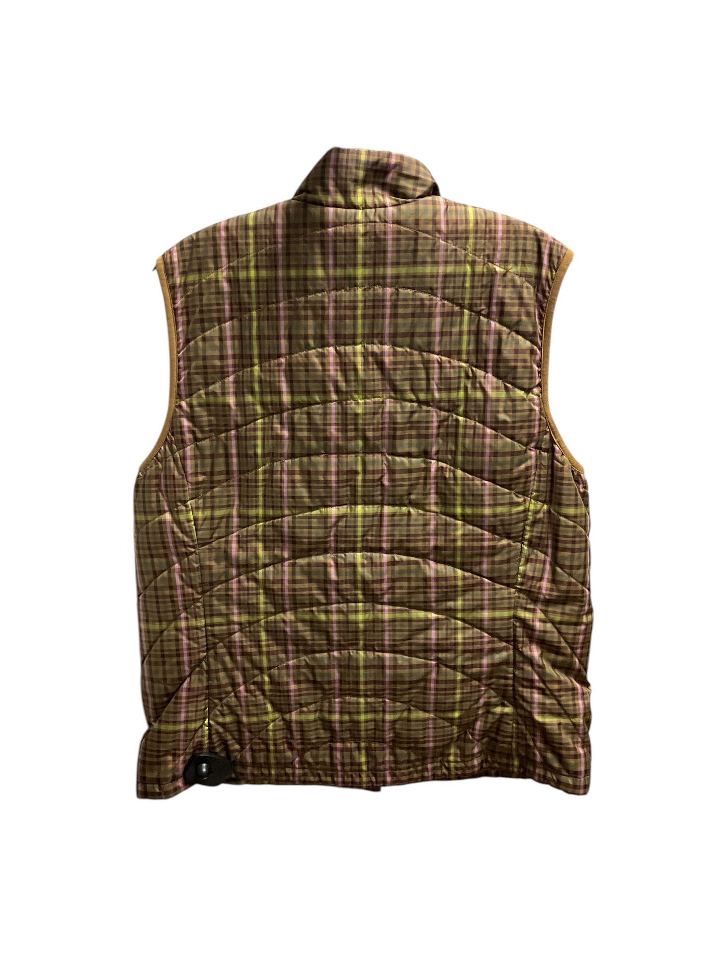 Vest Puffer & Quilted By Lands End In Plaid Pattern, Size: M