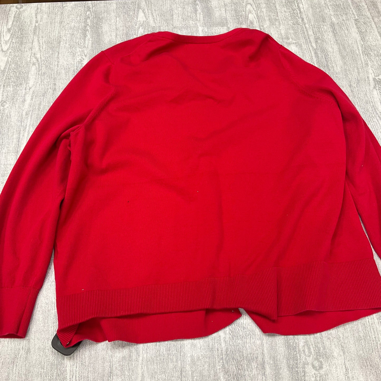 Sweater Cardigan By Lands End In Red, Size: 3x