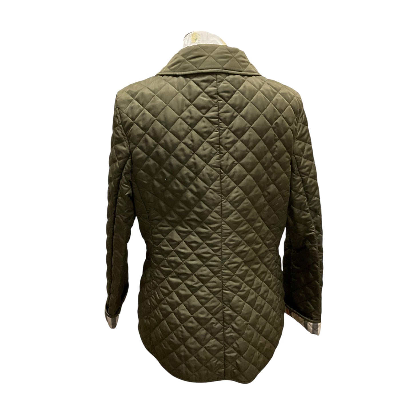 Coat Luxury Designer By Burberry In Green, Size: Xl