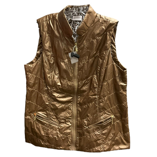 Vest Puffer & Quilted By Chicos In Bronze, Size: L