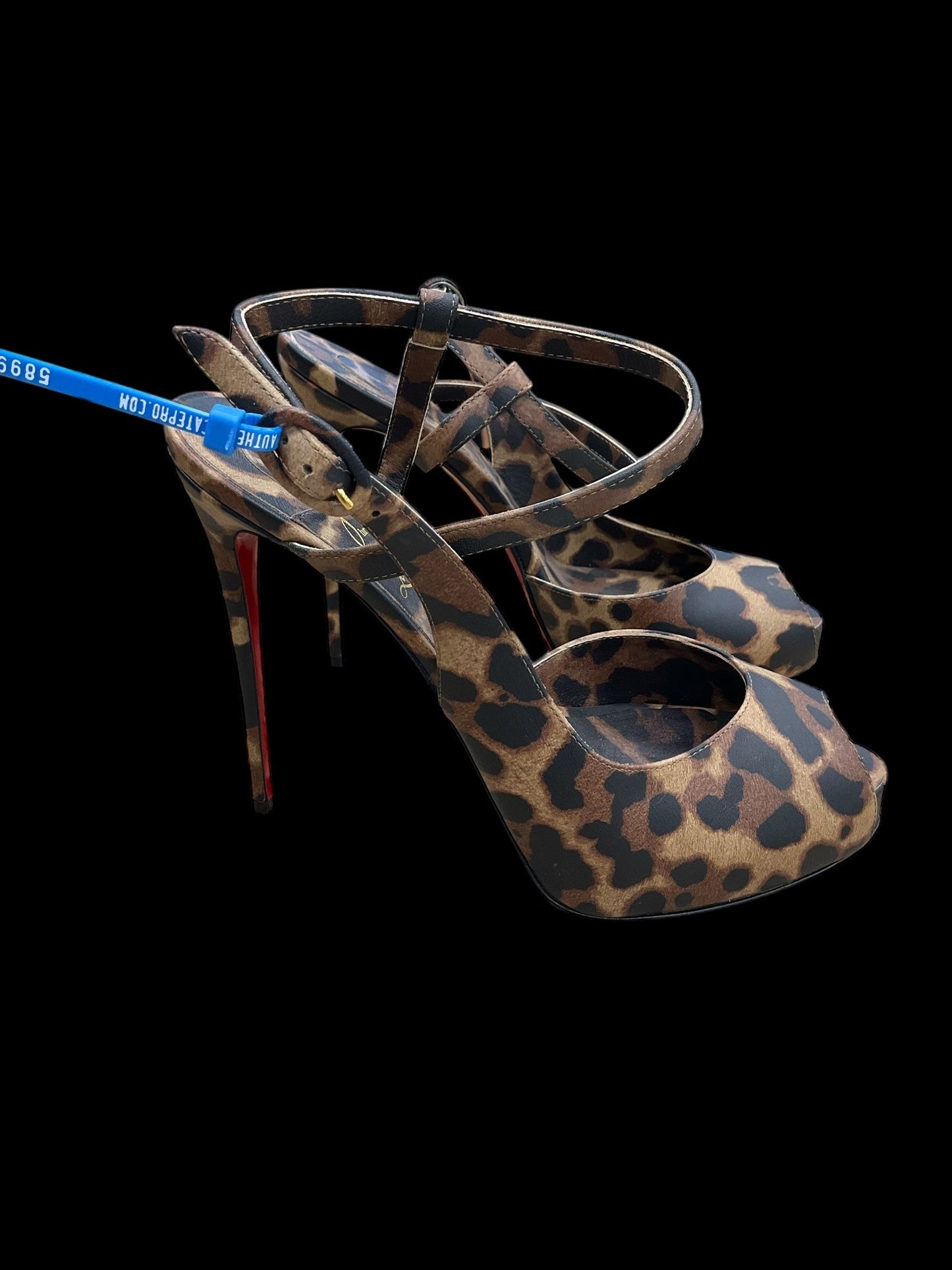 Shoes Luxury Designer By Christian Louboutin In Animal Print, Size: 8