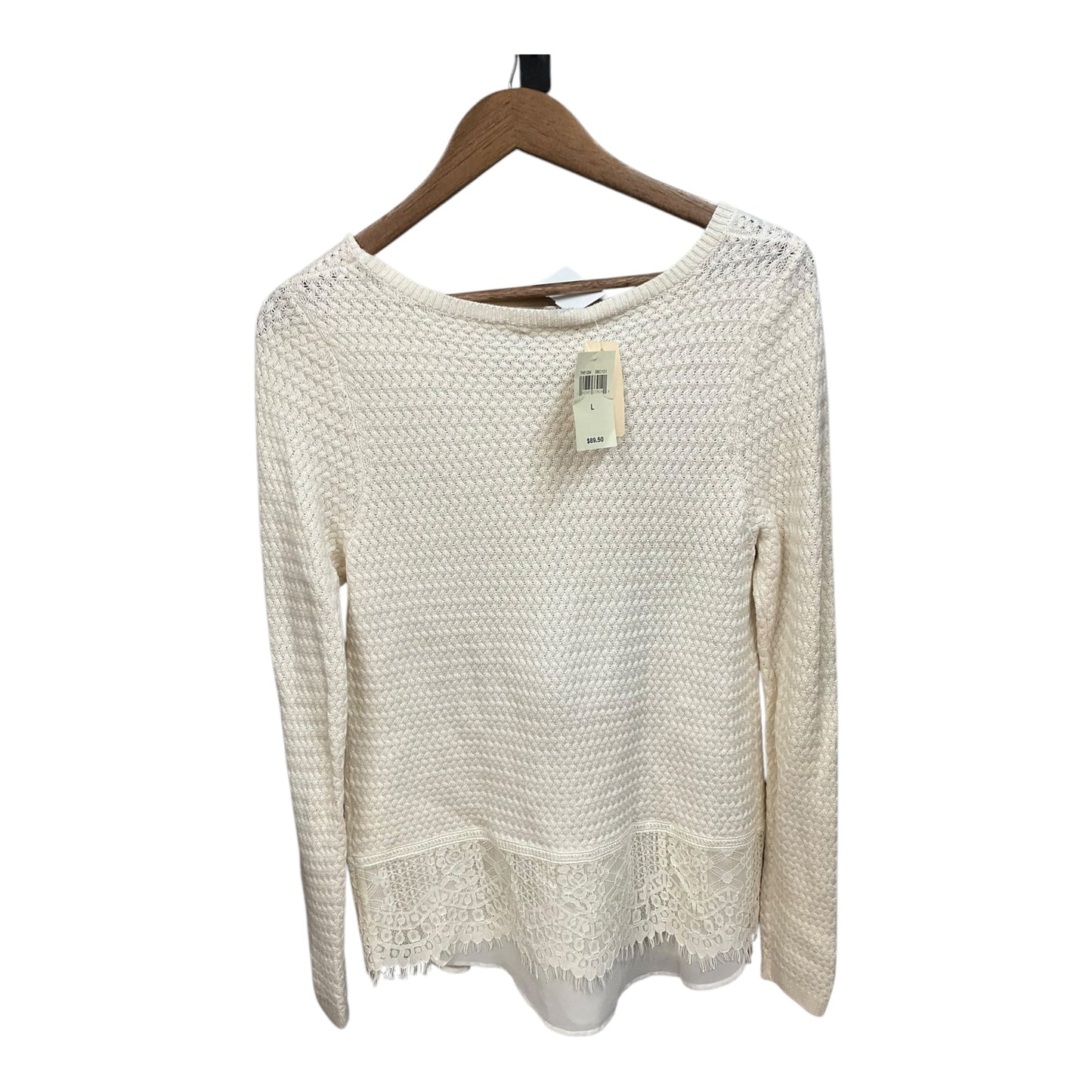 Top Long Sleeve By Lucky Brand In Cream, Size: L