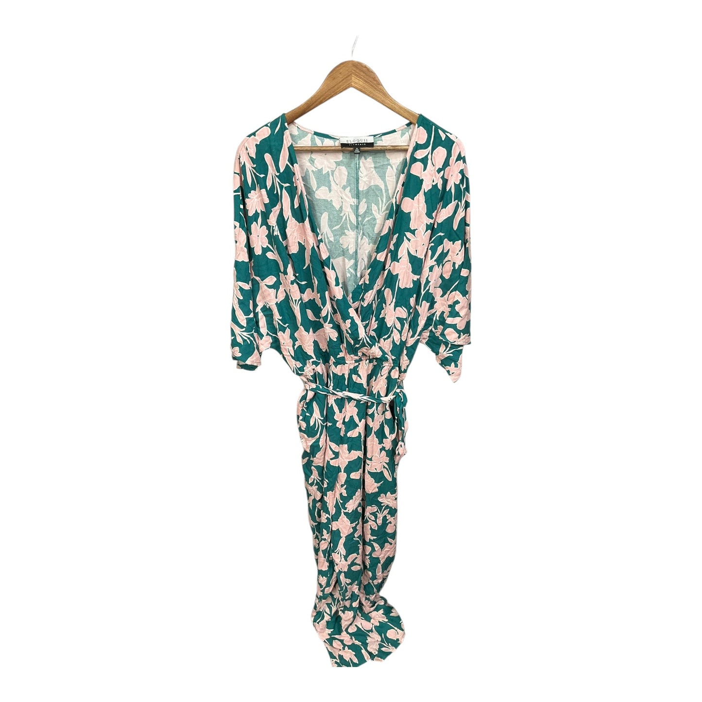 Jumpsuit By Eloquii In Green & Pink, Size: 2x