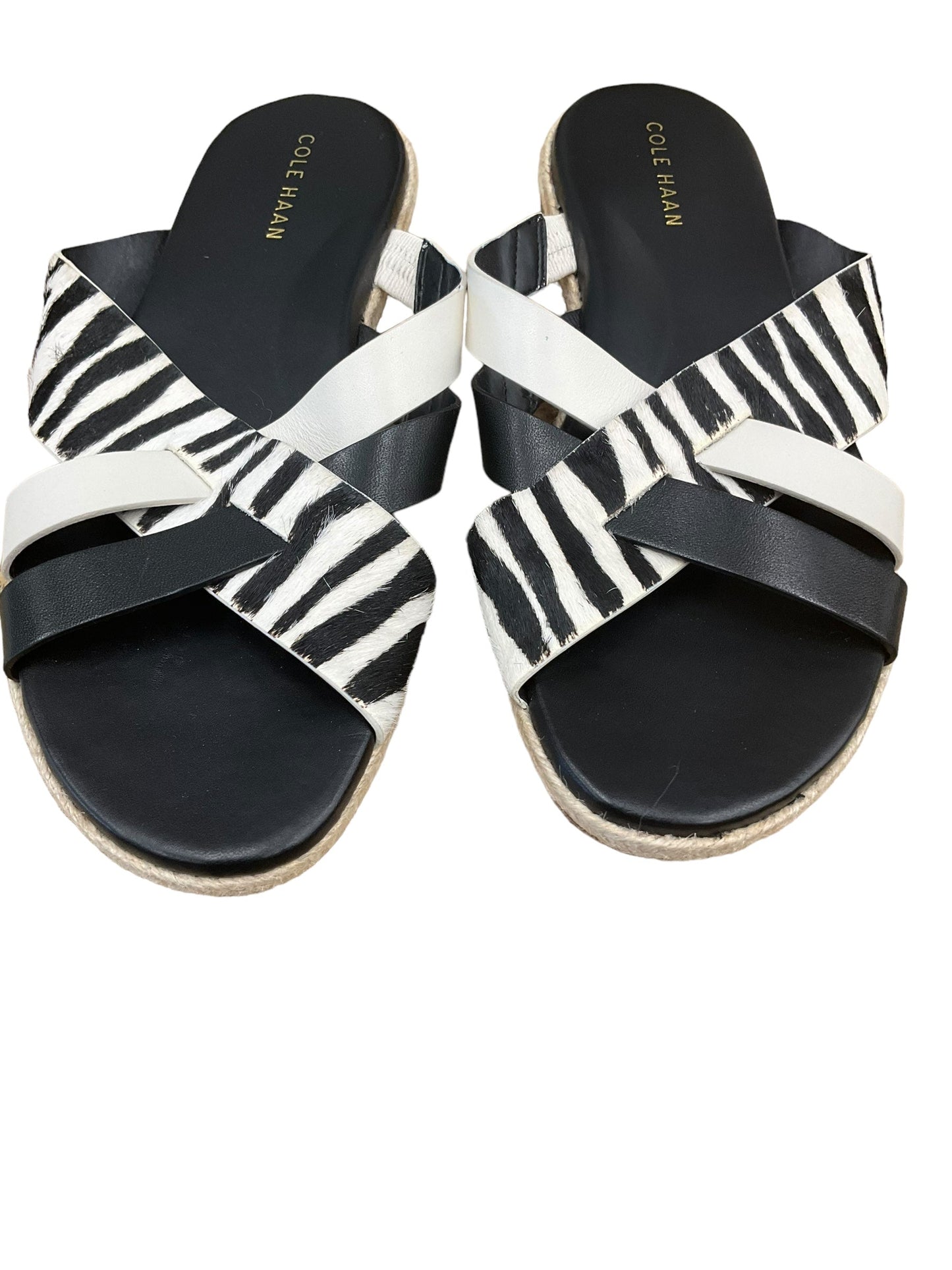 Zebra Print Sandals Flats Cole-haan, Size 5.5