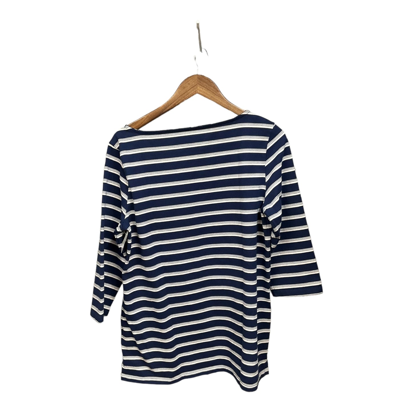 Striped Pattern Top 3/4 Sleeve Basic Lands End, Size M