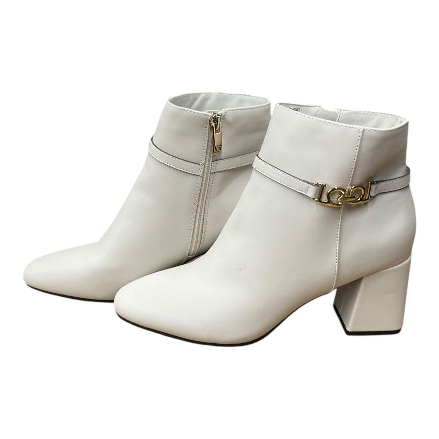 Boots Ankle Heels By Liz Claiborne In Ivory, Size: 8.5