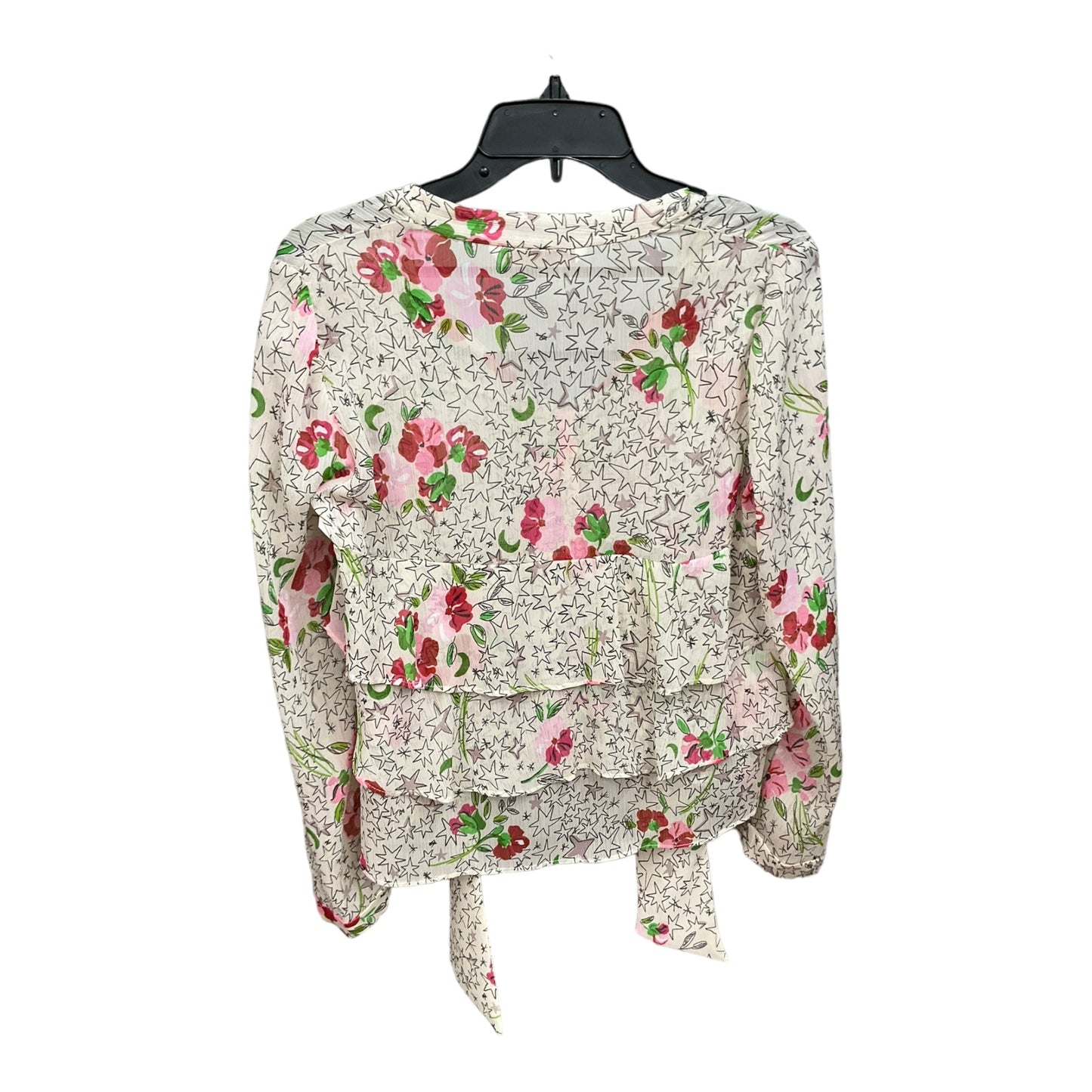 Floral Print Blouse Long Sleeve Zara Basic, Size Xs