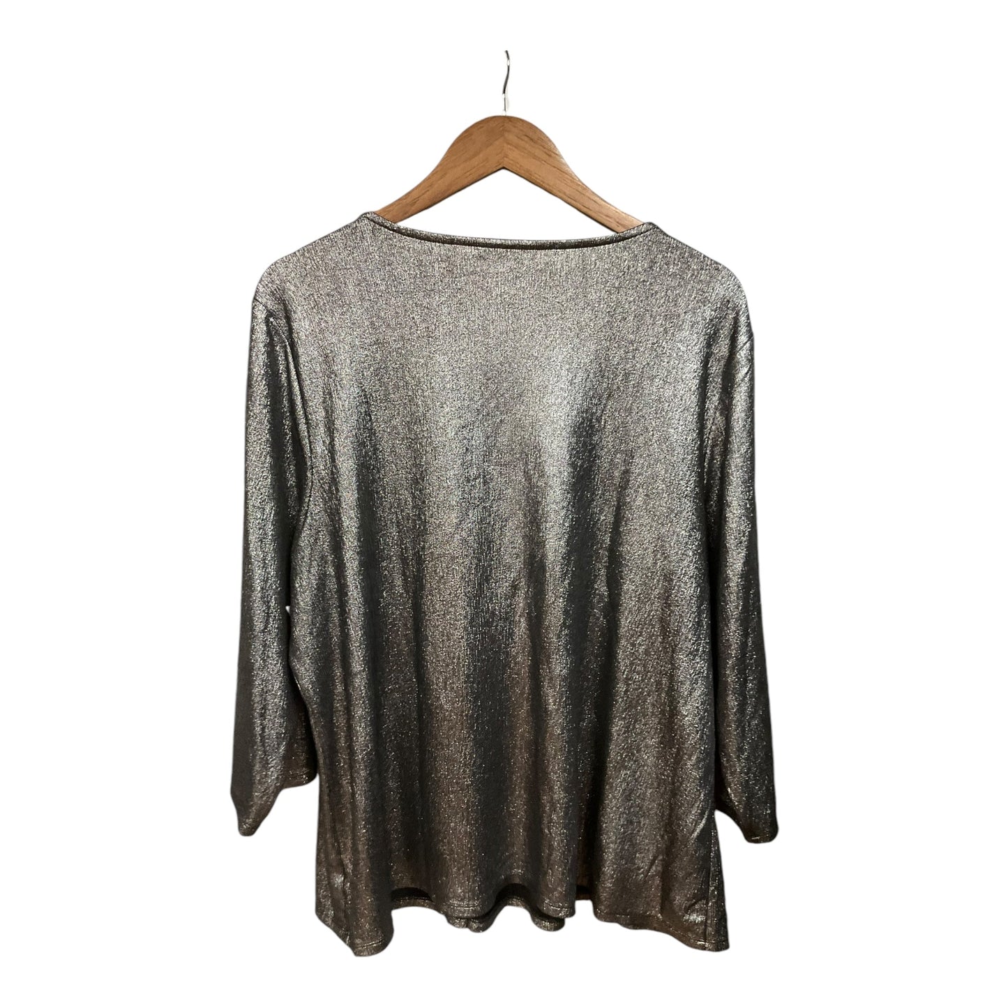 Top 3/4 Sleeve By Lane Bryant In Silver, Size: 3x