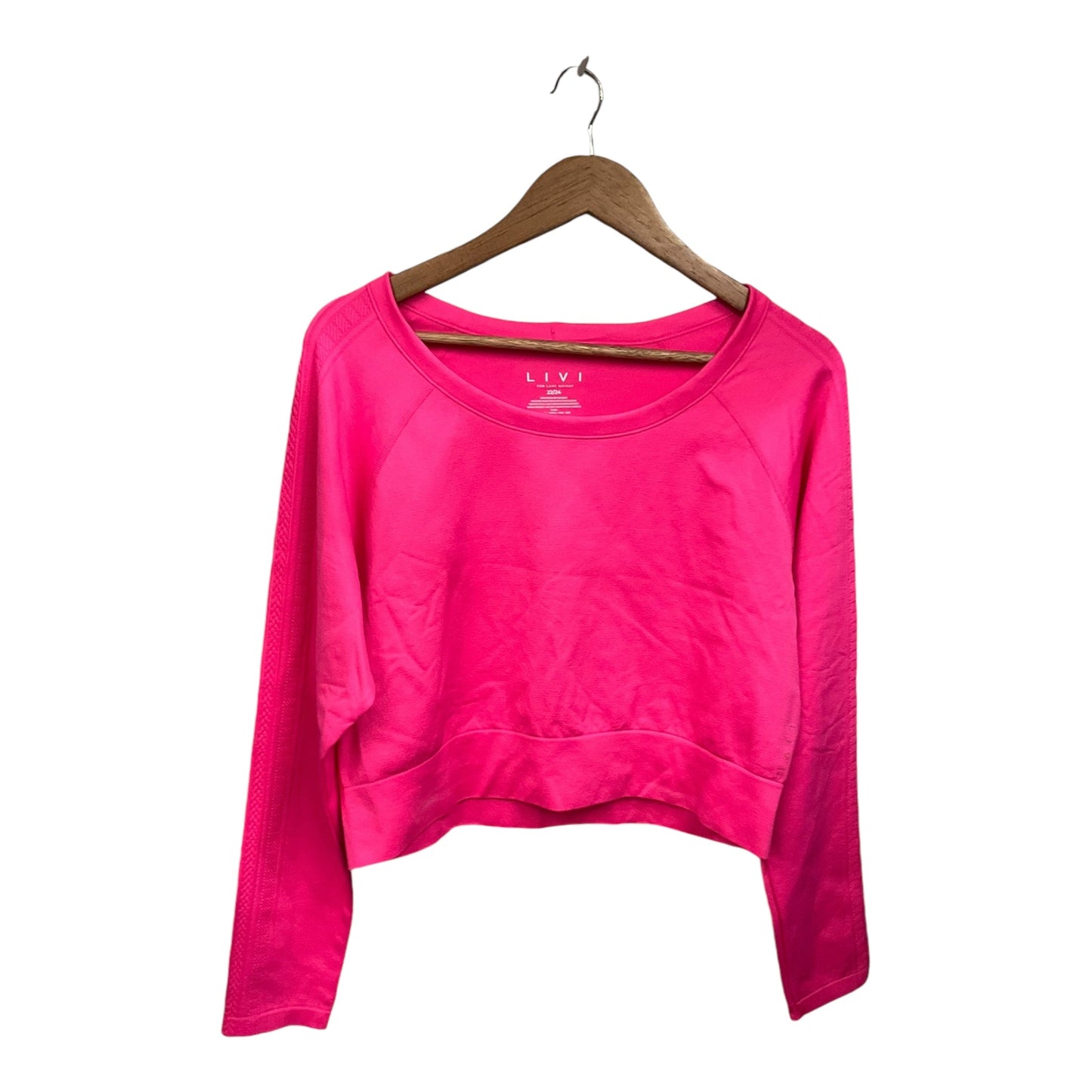 Athletic Top Long Sleeve Crewneck By Livi Active In Pink, Size: 3x