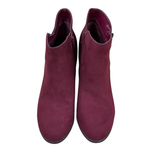 Boots Ankle Heels By Style And Company In Maroon, Size: 9