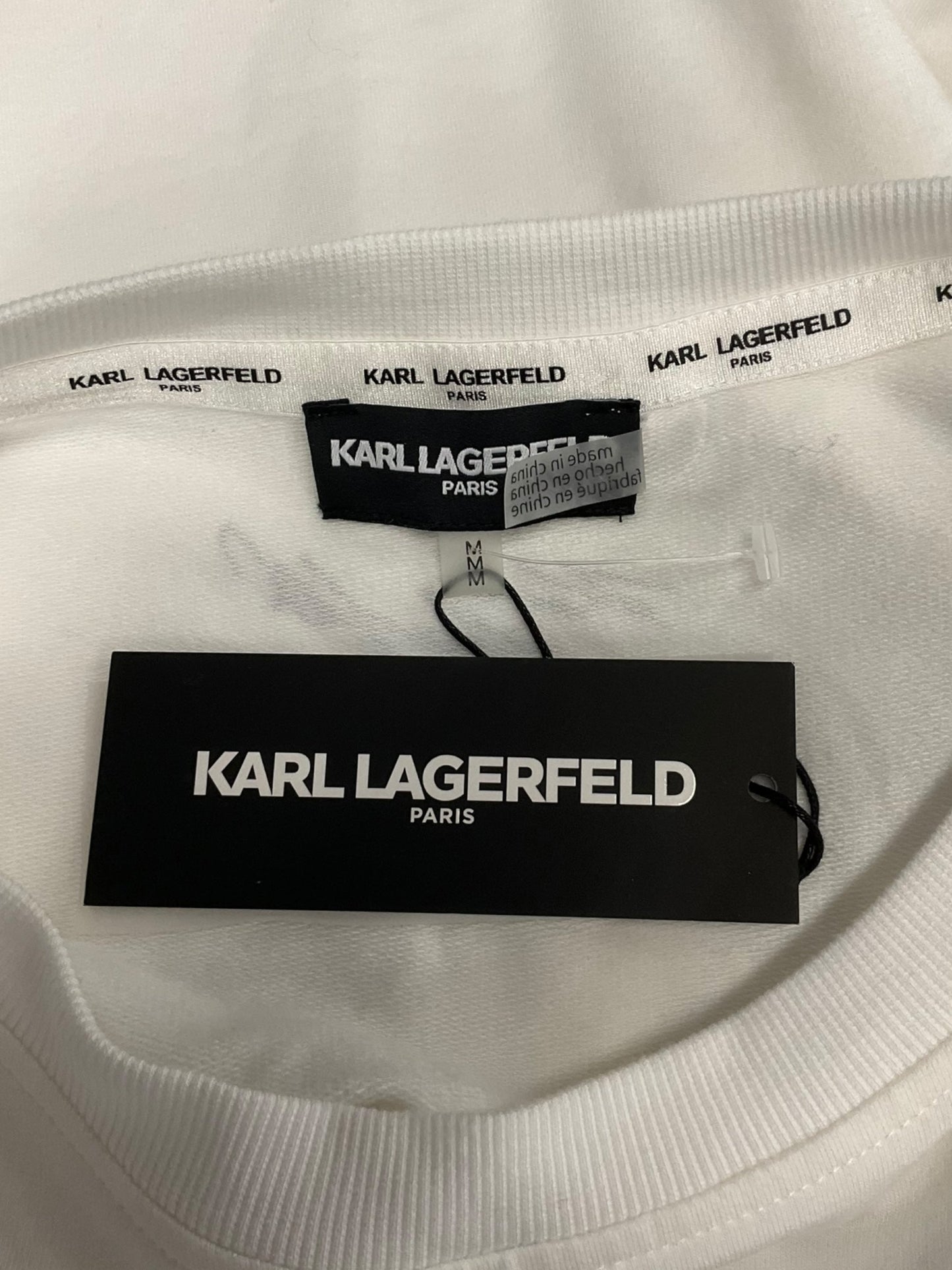 Top Long Sleeve Designer By Karl Lagerfeld In White, Size: M