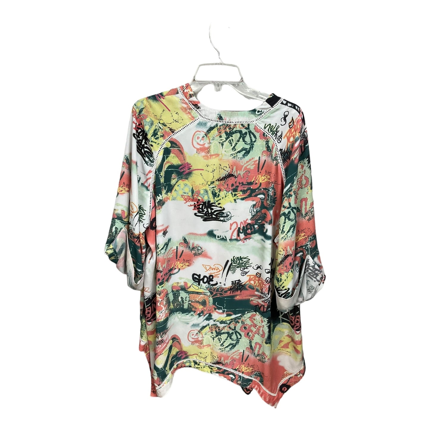 Multi-colored Blouse 3/4 Sleeve Melissa Mccarthy, Size 2x