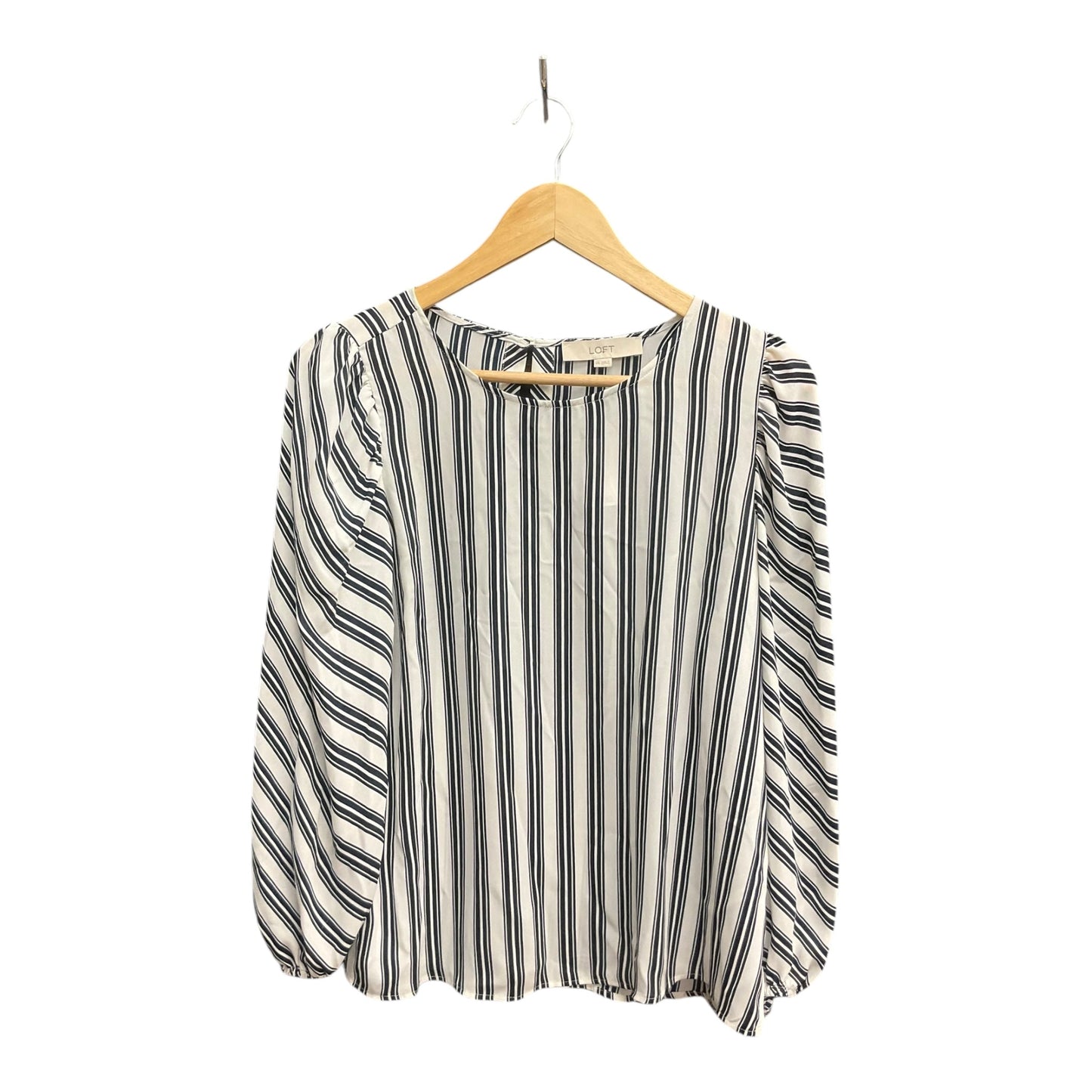 Blouse Long Sleeve By Loft In Striped, Size: Xxl