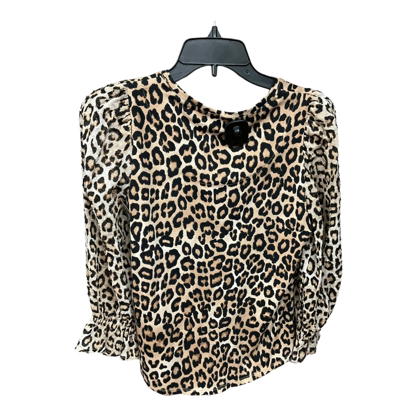 Animal Print Top Long Sleeve Basic Chicos, Size Xs