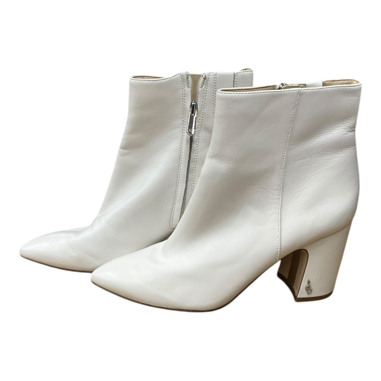 Boots Ankle Heels By Sam Edelman In White, Size: 8.5