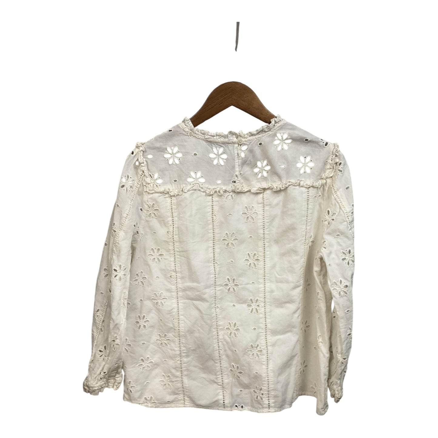 Top Long Sleeve By J. Crew In White, Size: L