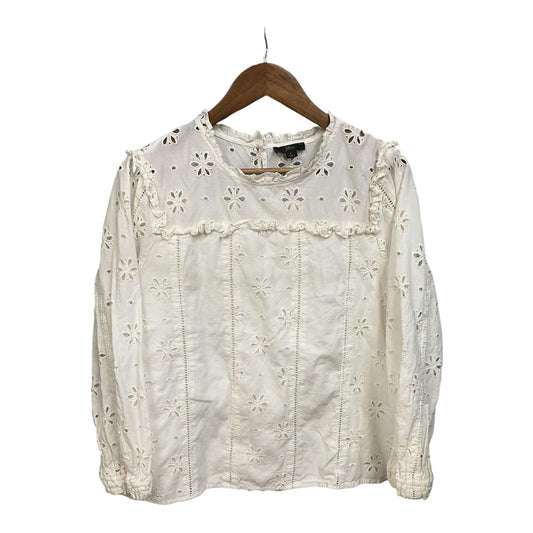 Top Long Sleeve By J. Crew In White, Size: L