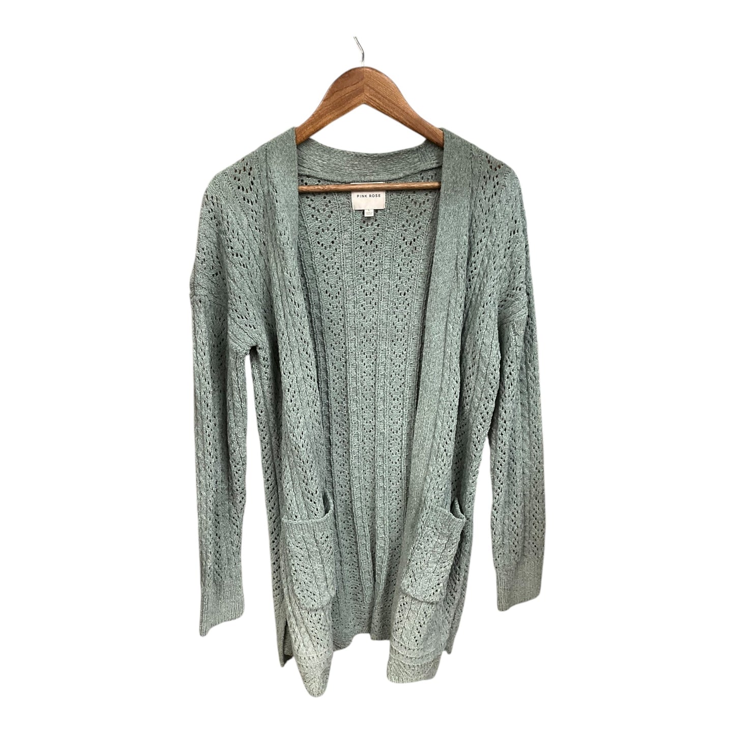 Cardigan By Pink Rose In Green, Size: L