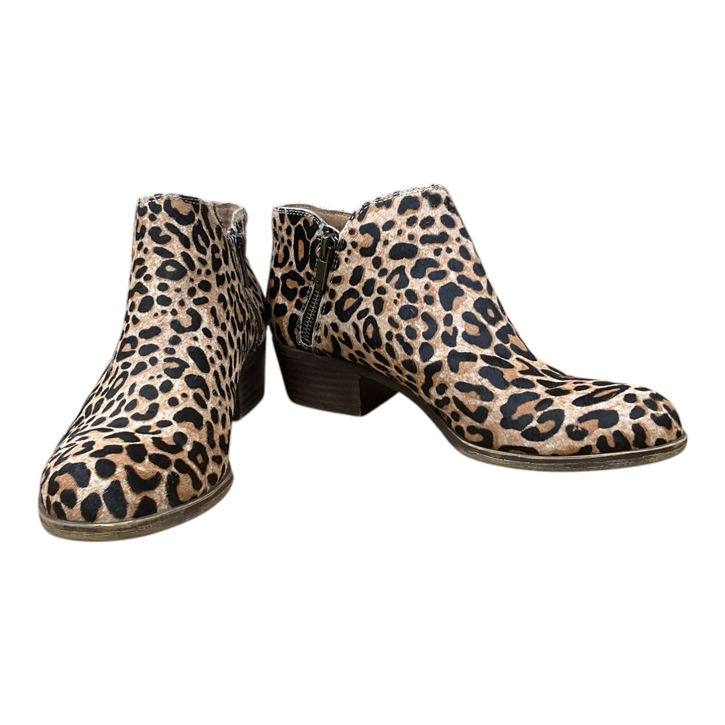 Boots Ankle Heels By Lucky Brand In Animal Print, Size: 8.5