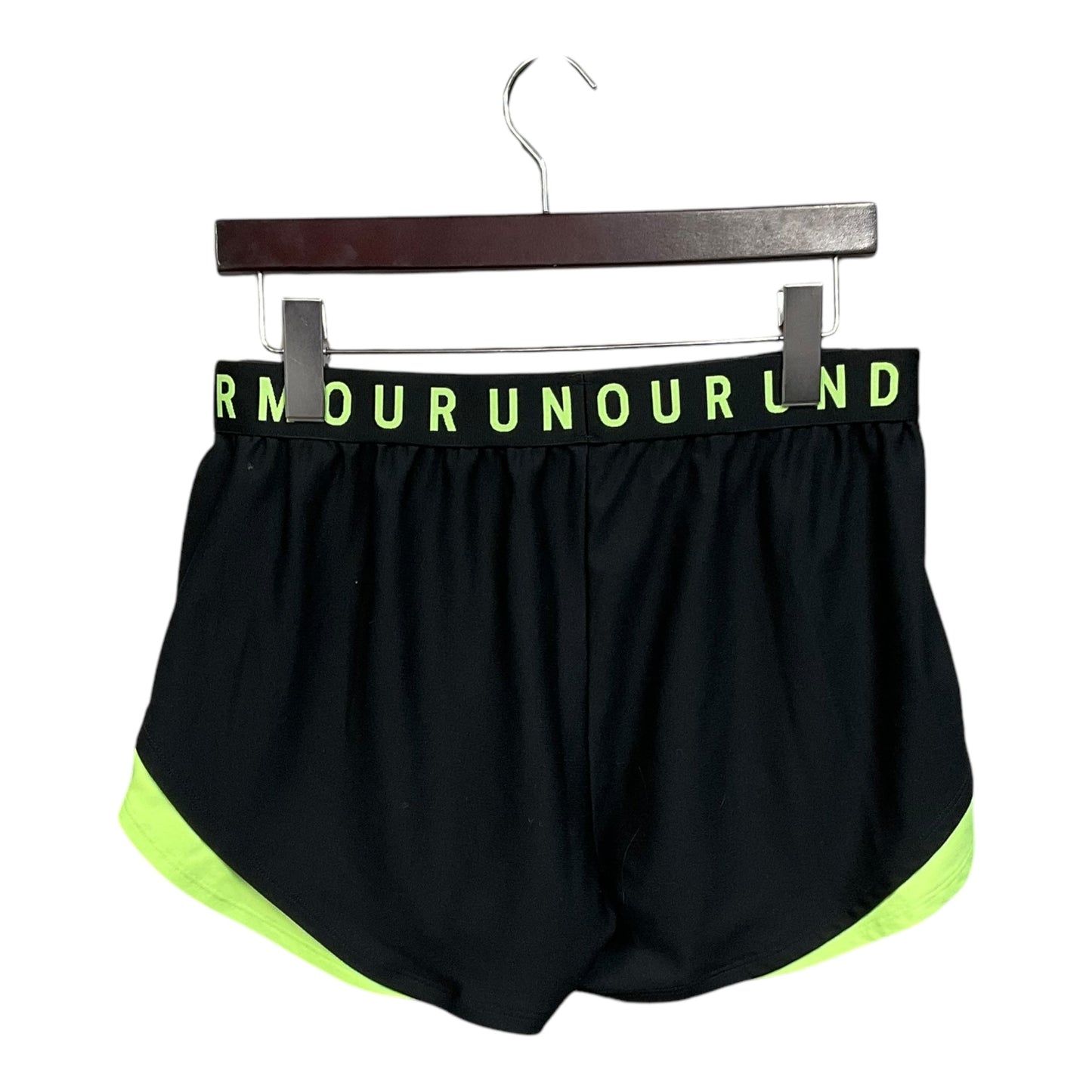 Athletic Shorts By Under Armour In Black & Green, Size: L