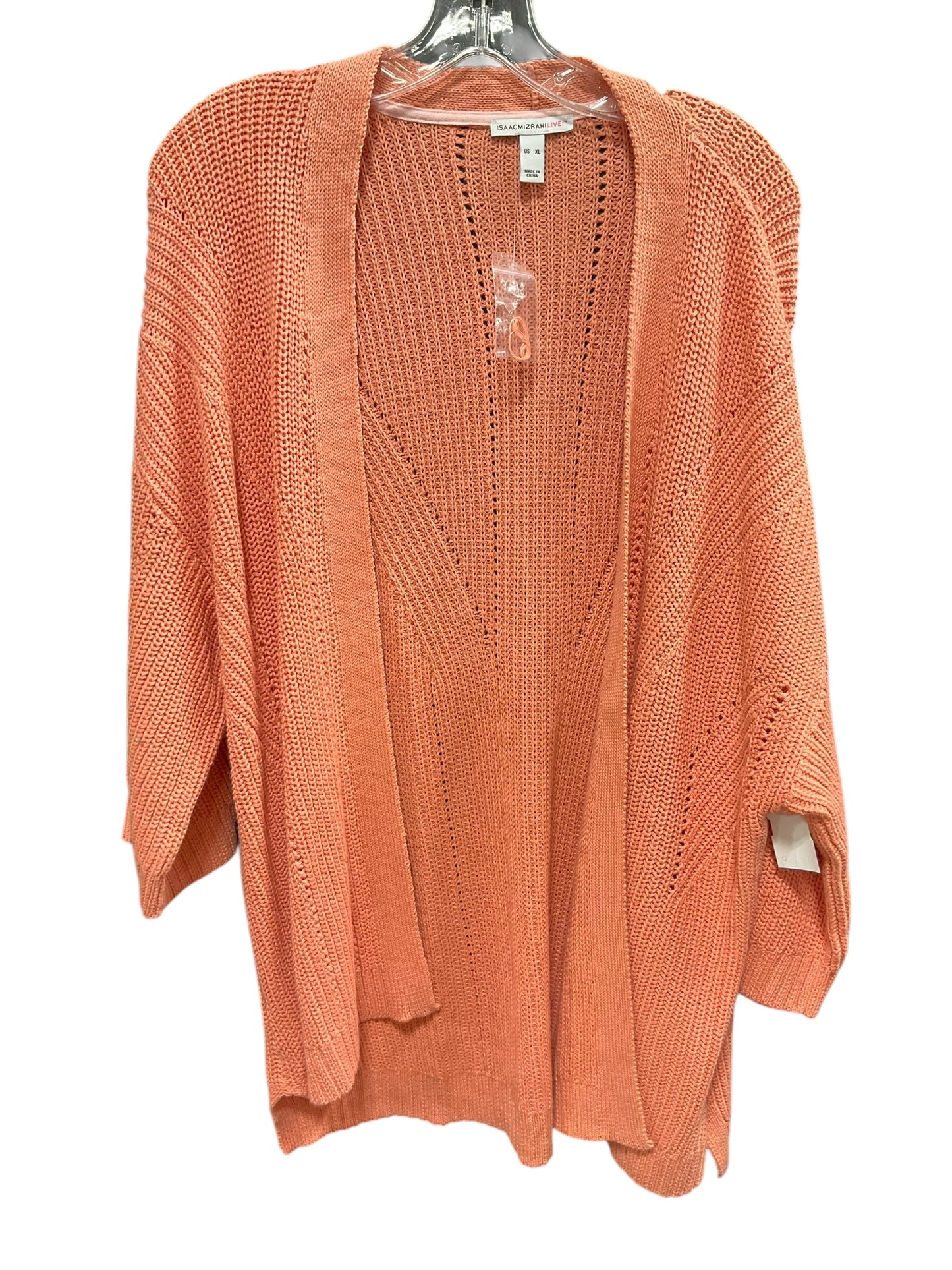 Cardigan By Isaac Mizrahi Live Qvc In Orange, Size: Xl