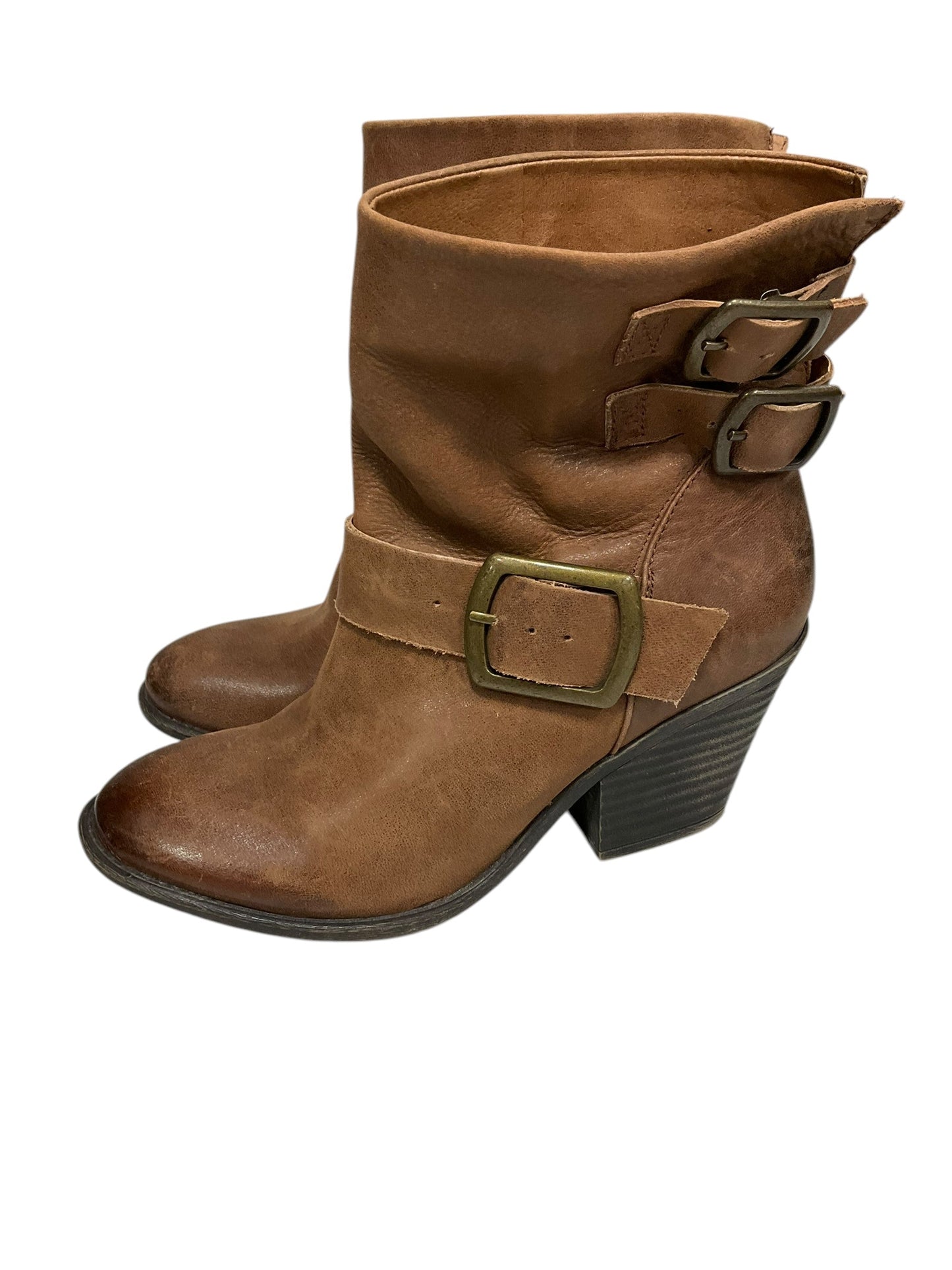 Boots Ankle Heels By Lucky Brand In Tan, Size: 7