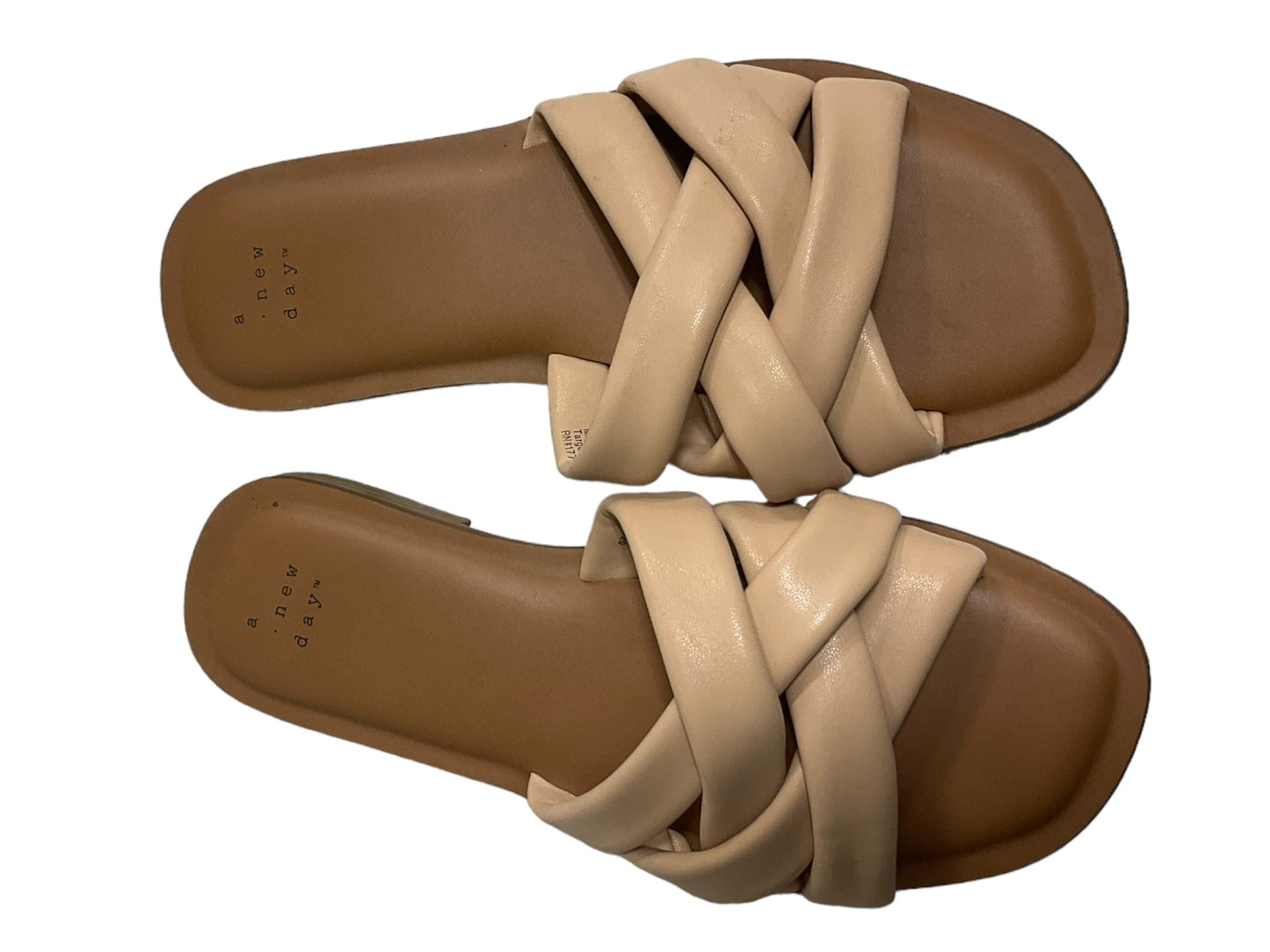 Tan Sandals Flats A New Day, Size 6.5