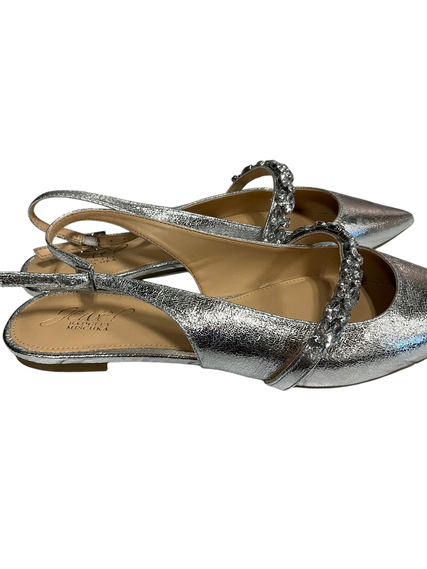 Shoes Flats By Badgley Mischka In Silver, Size: 8