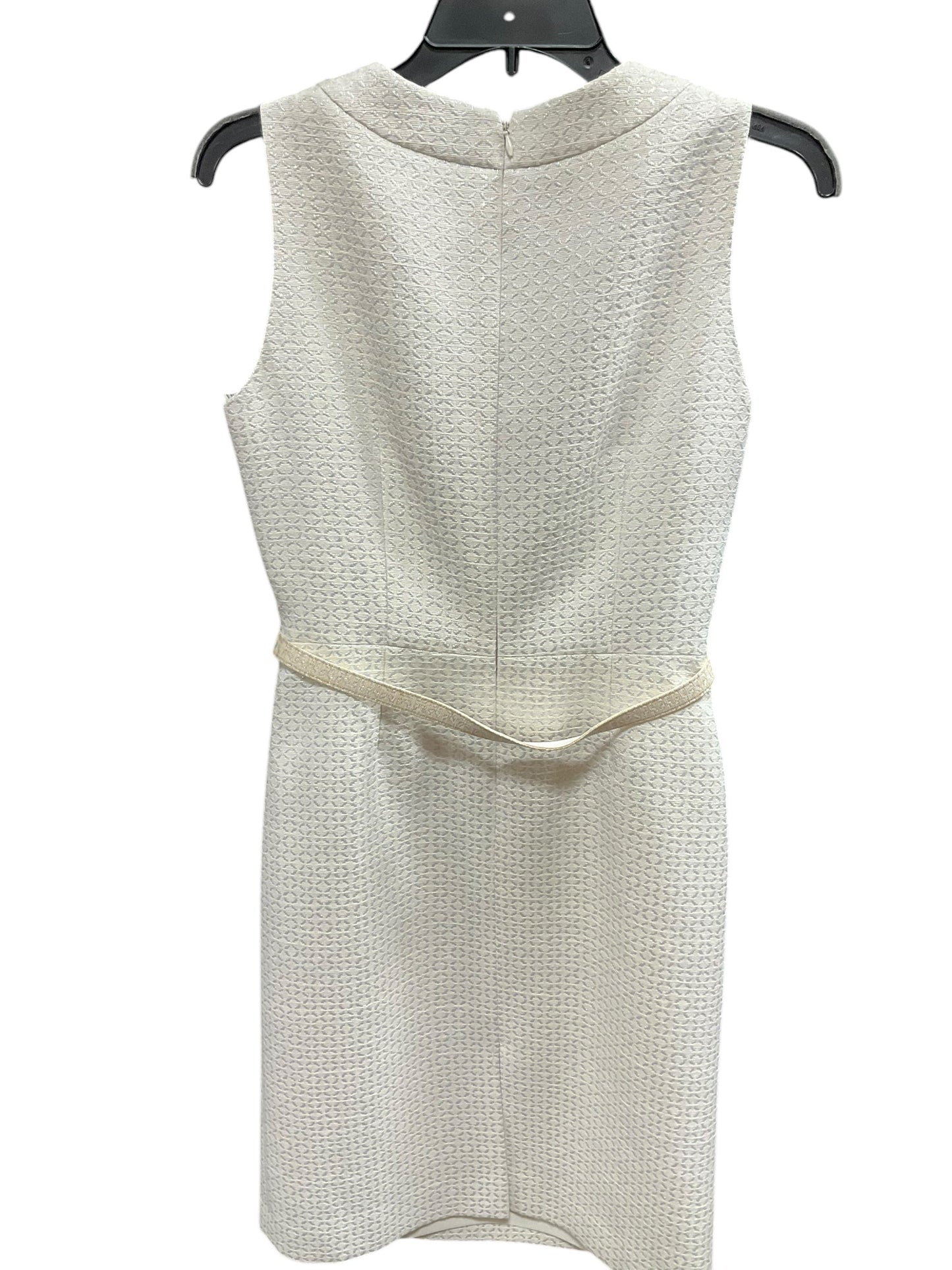 Dress Party Short By Tahari By Arthur Levine In Cream & Silver, Size: 6