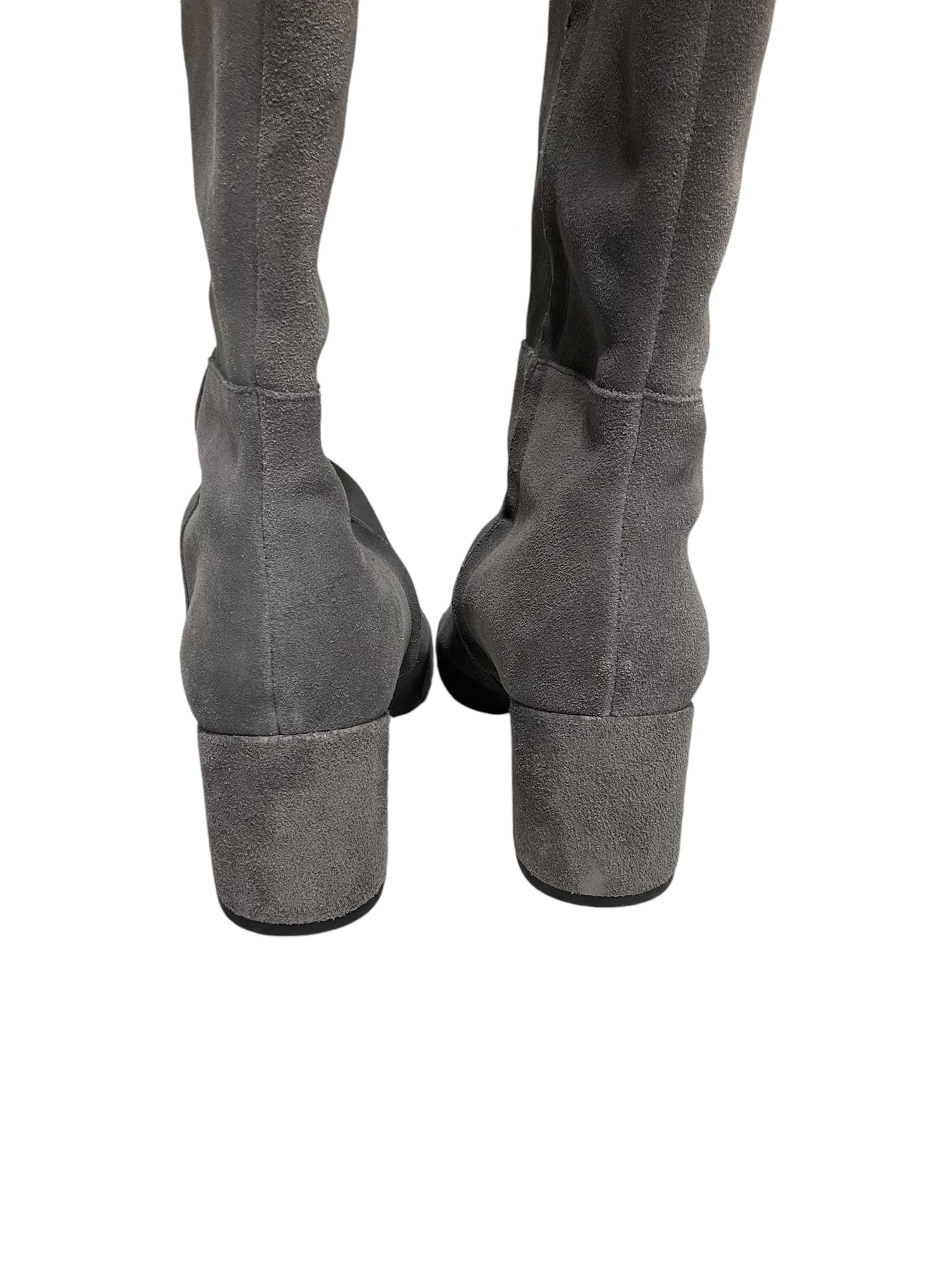 Boots Knee Heels By Clarks In Grey, Size: 8.5