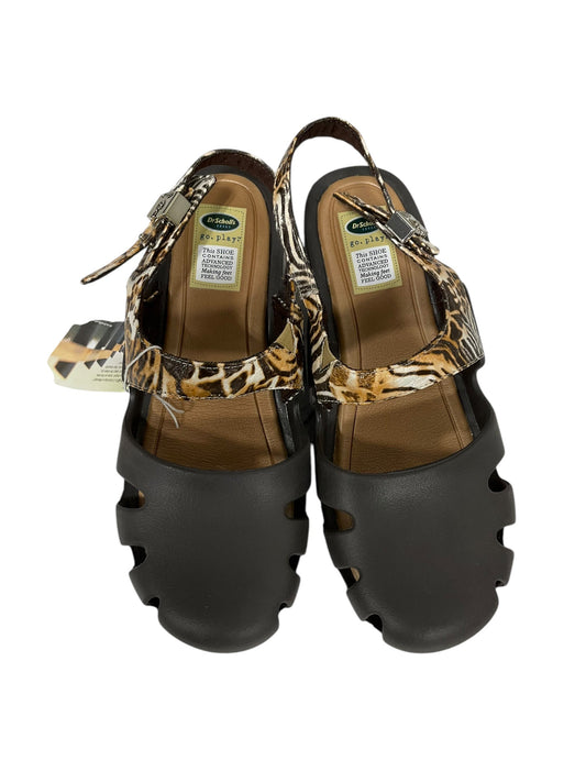 Sandals Heels Block By Dr Scholls In Animal Print, Size: 8