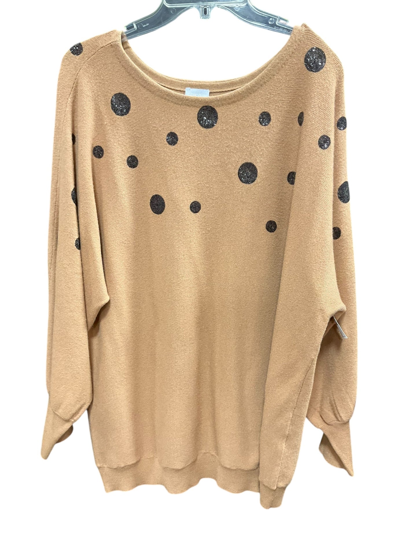 Sweater By Chicos In Tan, Size: L