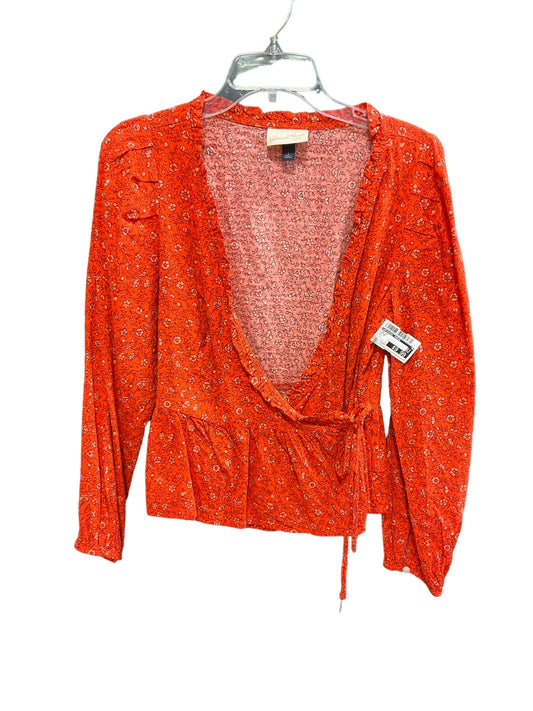 Orange Top Long Sleeve Universal Thread, Size S