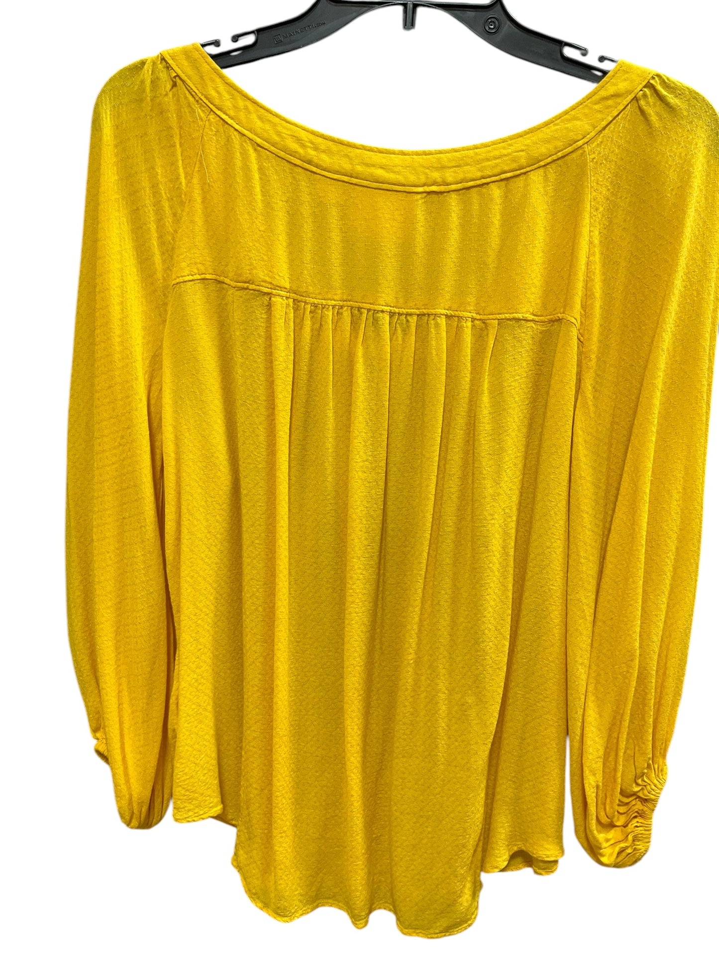 Top Long Sleeve By Anthropologie In Yellow, Size: M