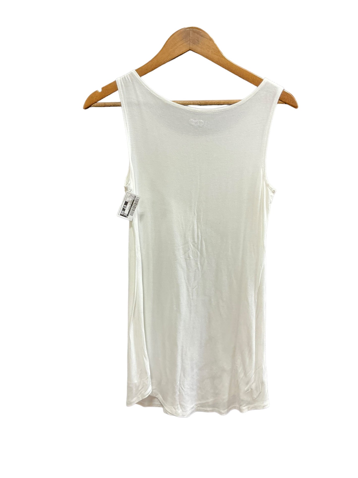 White Top Sleeveless Basic Logo, Size S