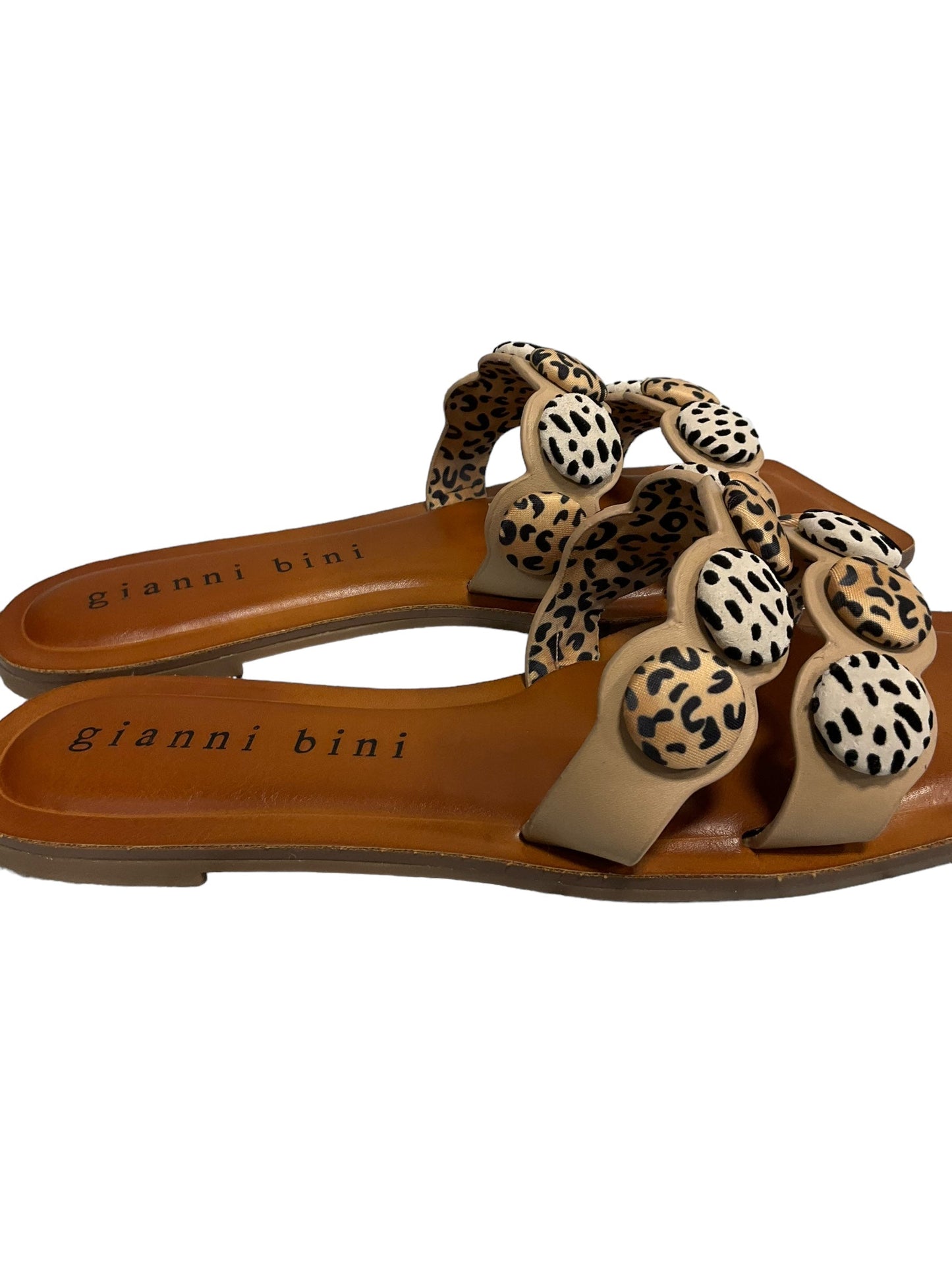 Leopard Print Sandals Flats Gianni Bini, Size 8.5