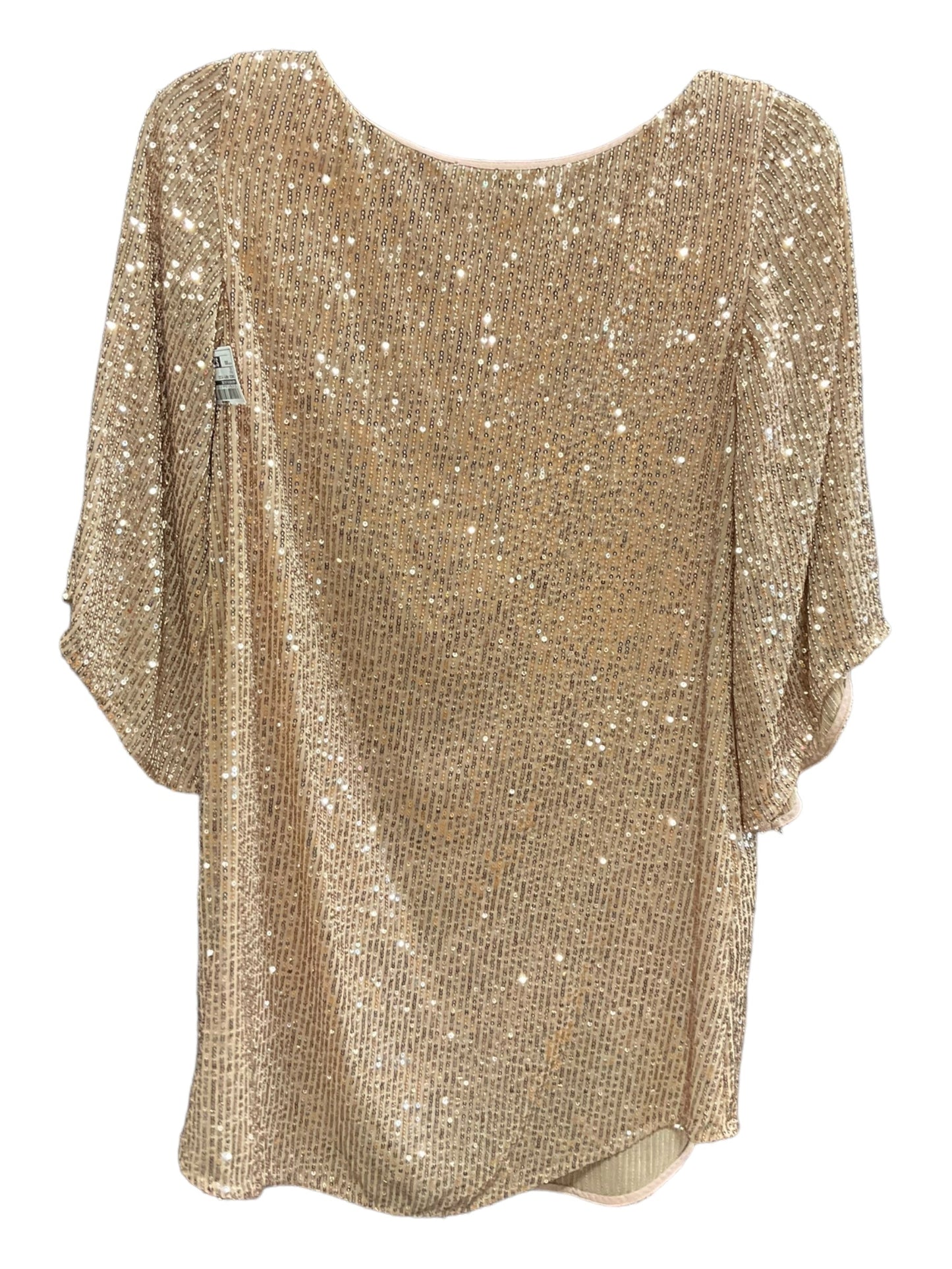 Gold Dress Party Midi Anthropologie, Size Xxs