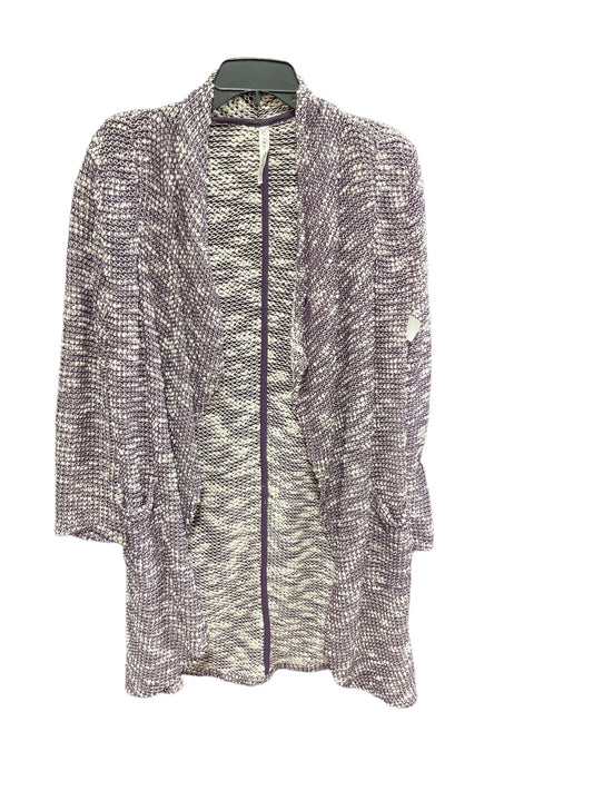 Sweater Cardigan By Fabletics In Purple & White, Size: Xs