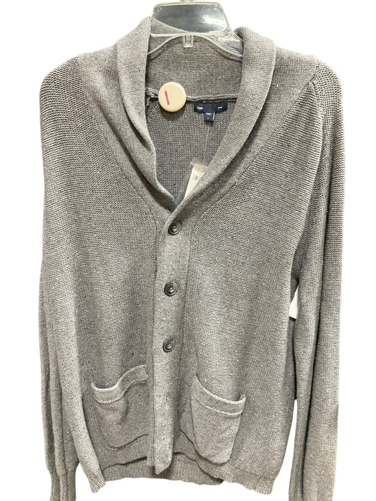 Sweater Cardigan By Gap In Grey, Size: L