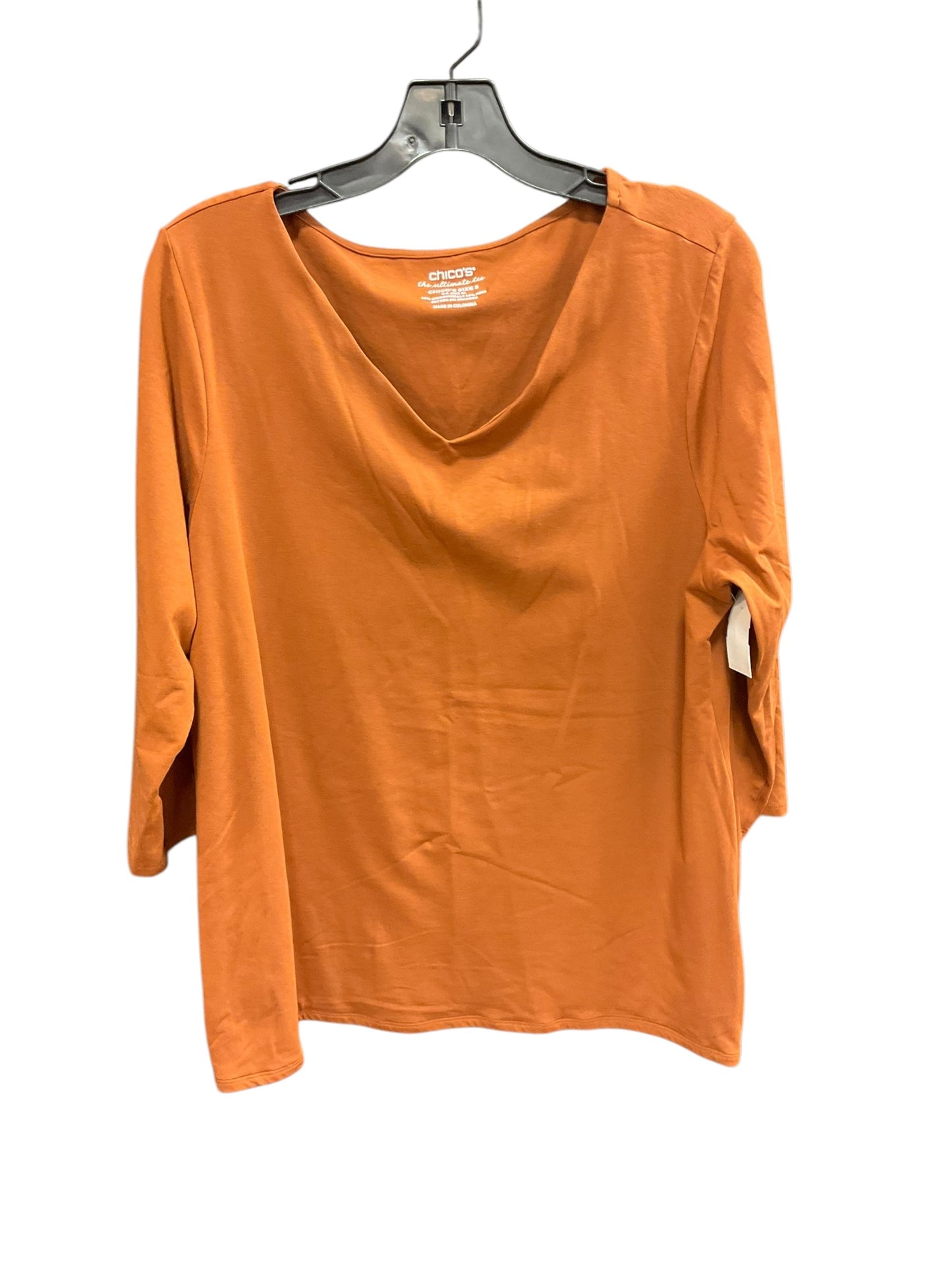 Top Long Sleeve By Chicos In Orange, Size: Xl