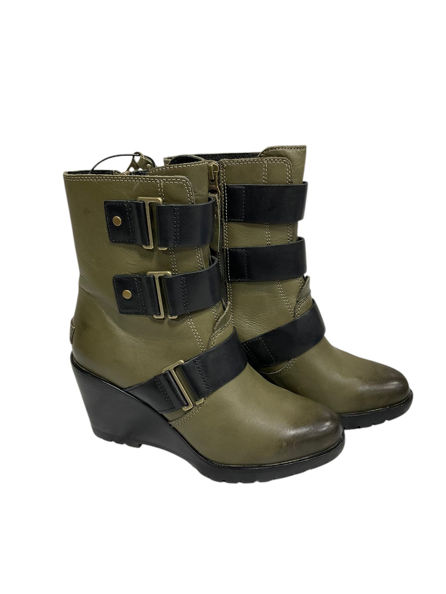 Boots Ankle Heels By Sorel In Green, Size: 6