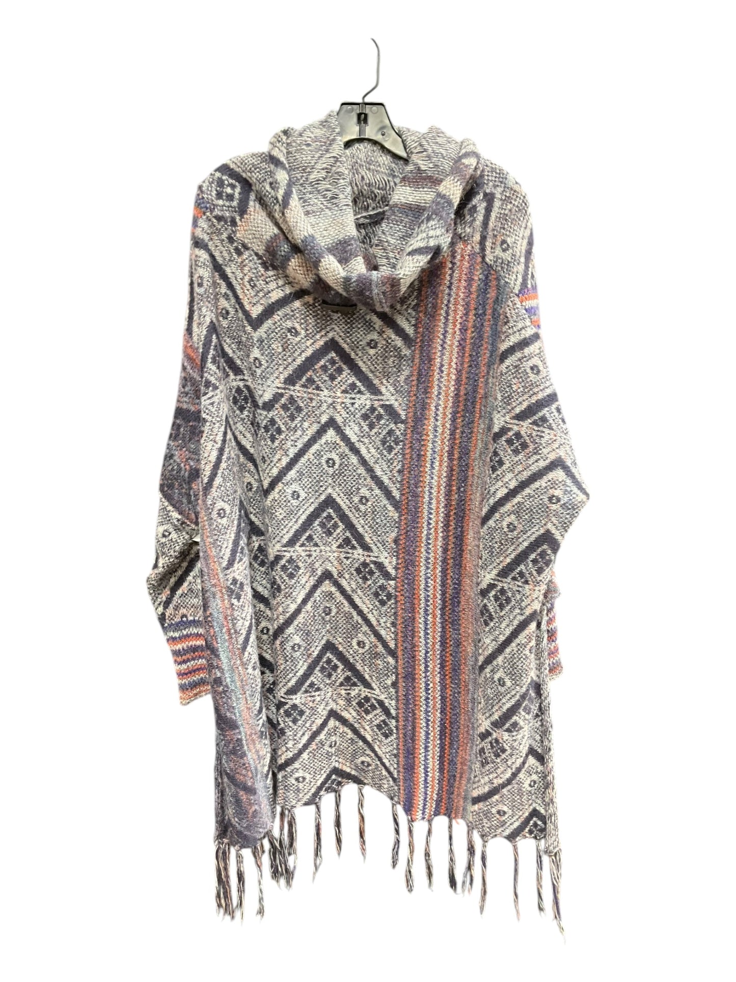 Poncho By Free People In Blue & Orange, Size: M