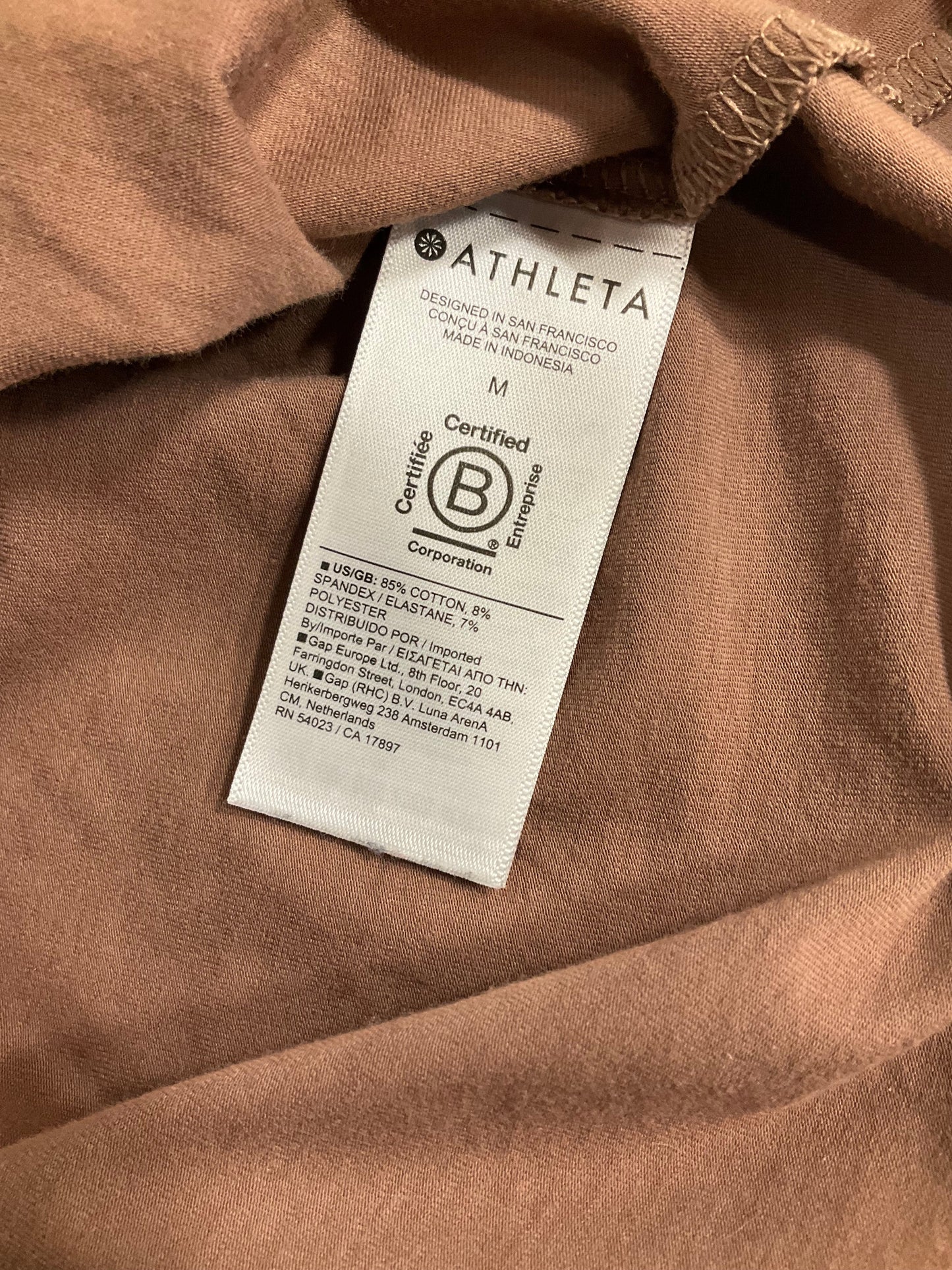 Athletic Top Short Sleeve By Athleta In Brown, Size: M