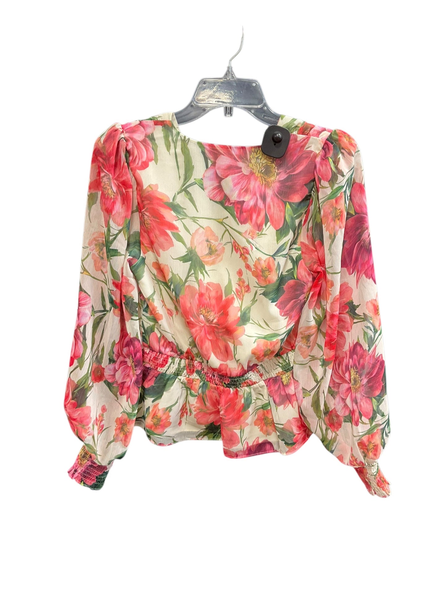 Top Long Sleeve By Express In Floral Print, Size: S