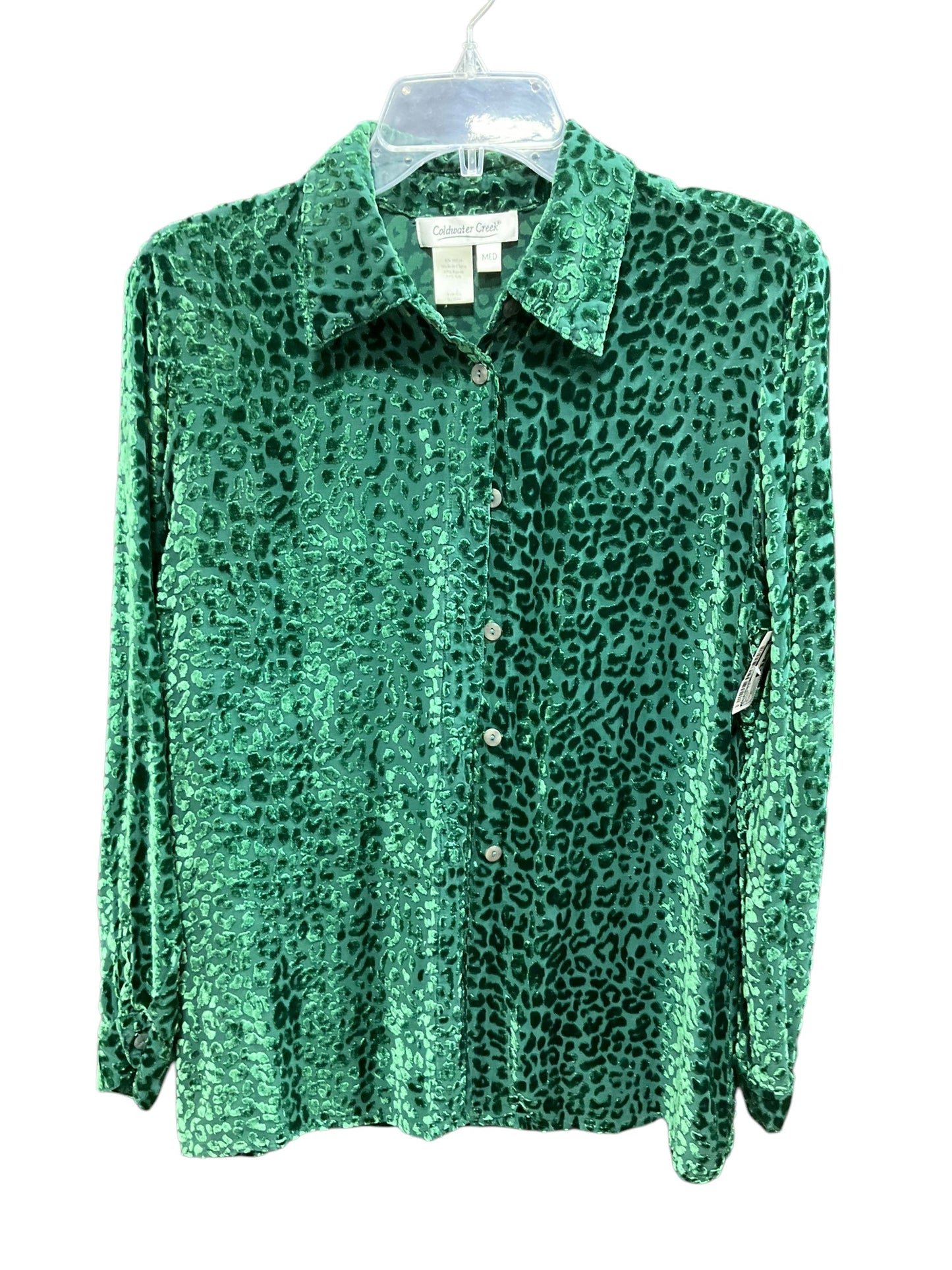 Blouse Long Sleeve By Coldwater Creek In Green, Size: M