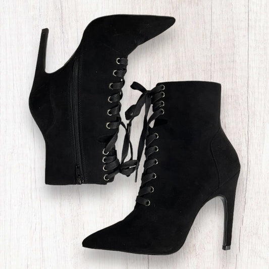 Black Boots Ankle Heels Asos, Size 6