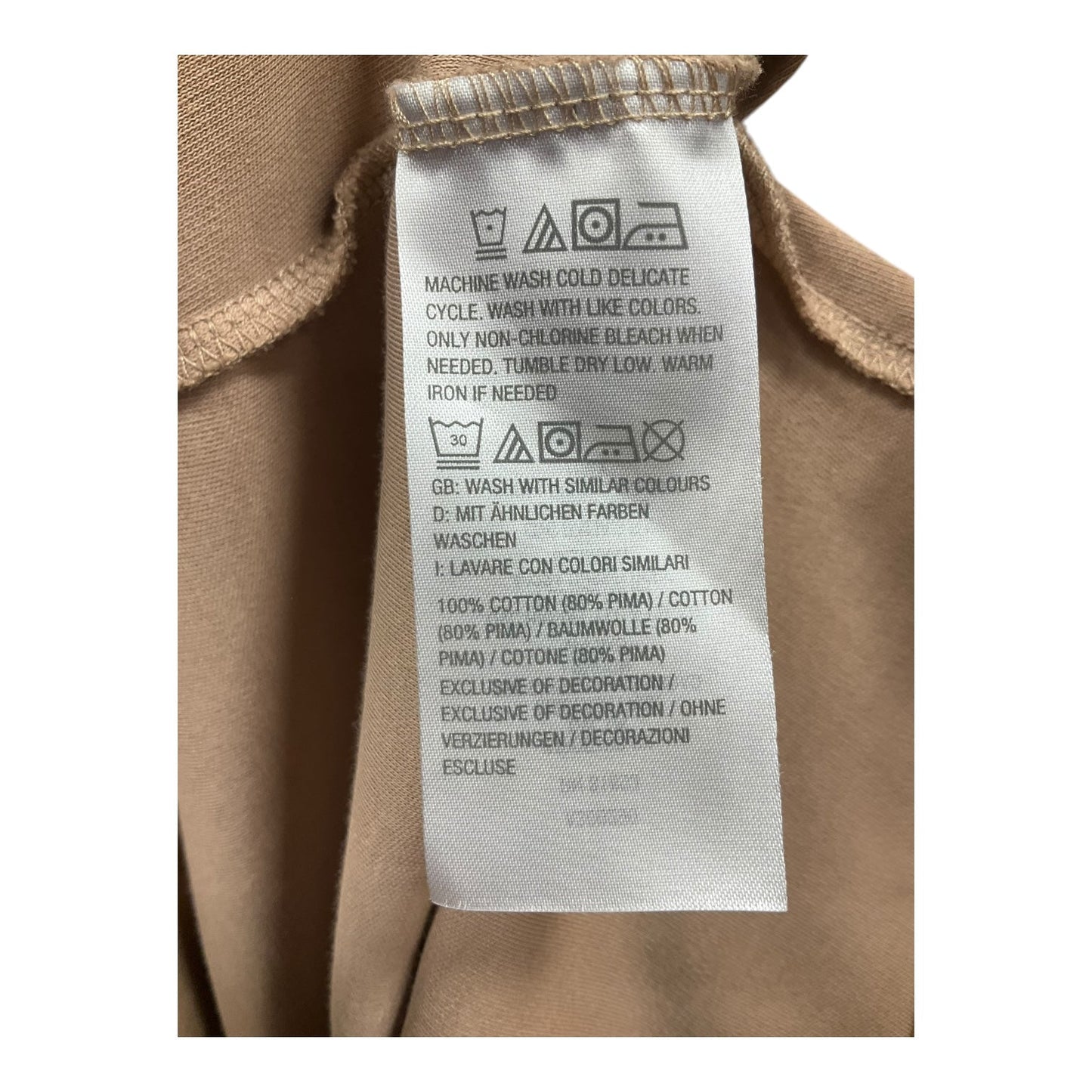 Top Long Sleeve Basic By Isaac Mizrahi Live Qvc In Tan, Size: M