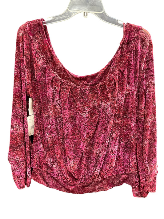 Top Long Sleeve By Free People In Wine, Size: M