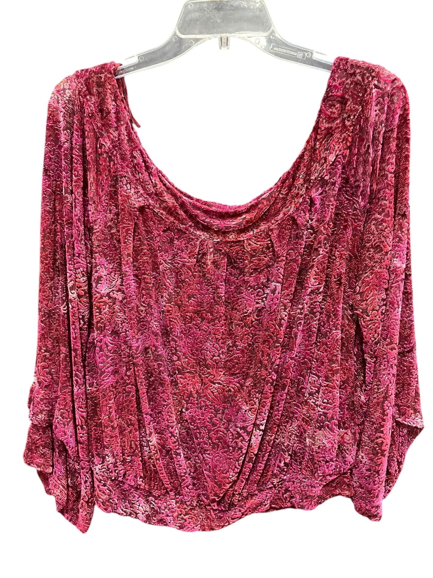 Top Long Sleeve By Free People In Wine, Size: M