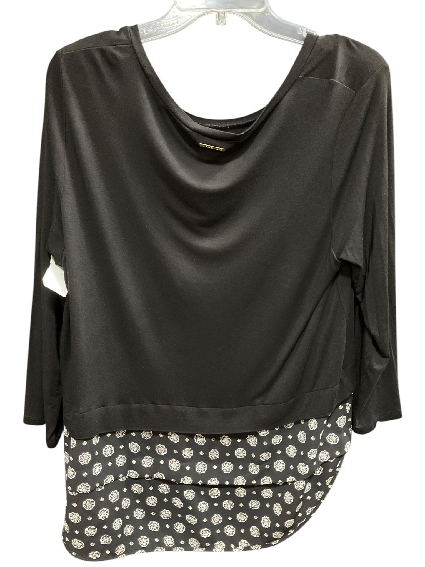 Top 3/4 Sleeve By Michael By Michael Kors In Black, Size: L